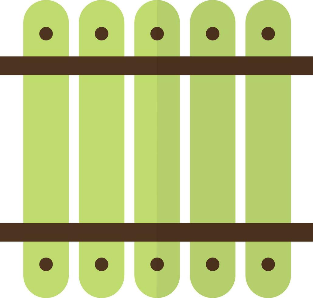 Wooden fence icon for protection concept in half shadow. vector