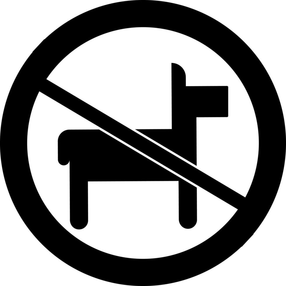 Vector sign of Prohibition dog or no dog allow.