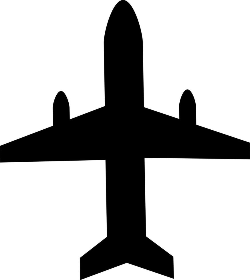 Illustration of airplane in black color. vector