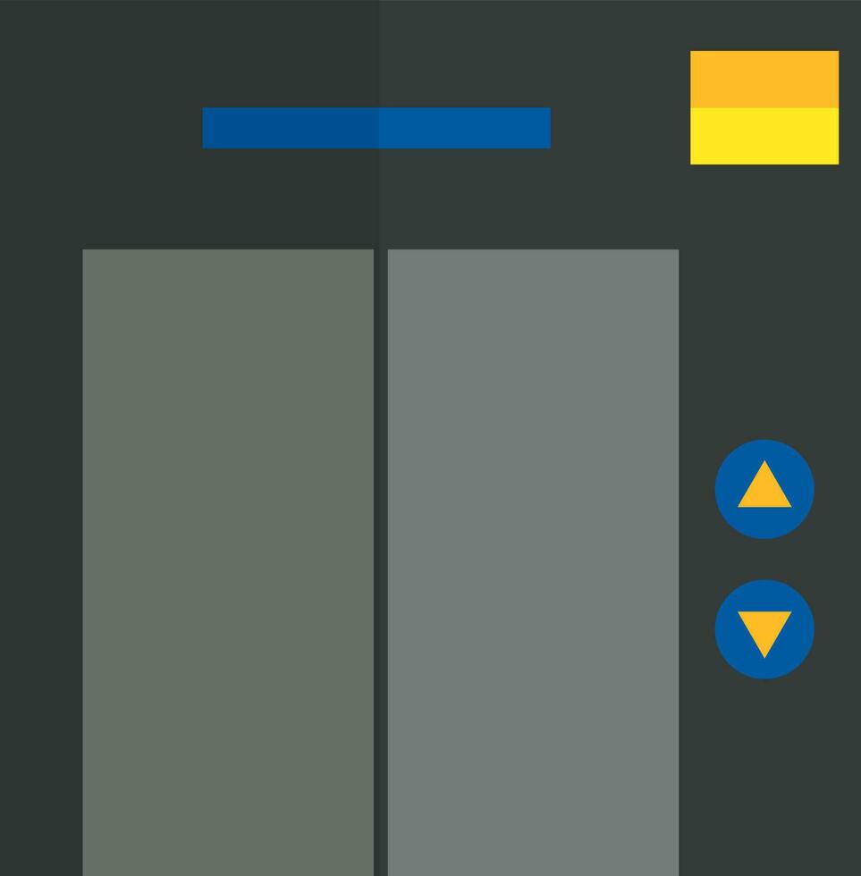 Isolated elevator icon in colorful flat style with half shadow. vector