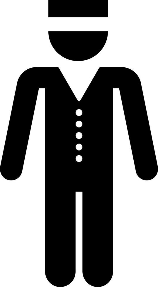 Icon of male bellhop in standing pose. vector