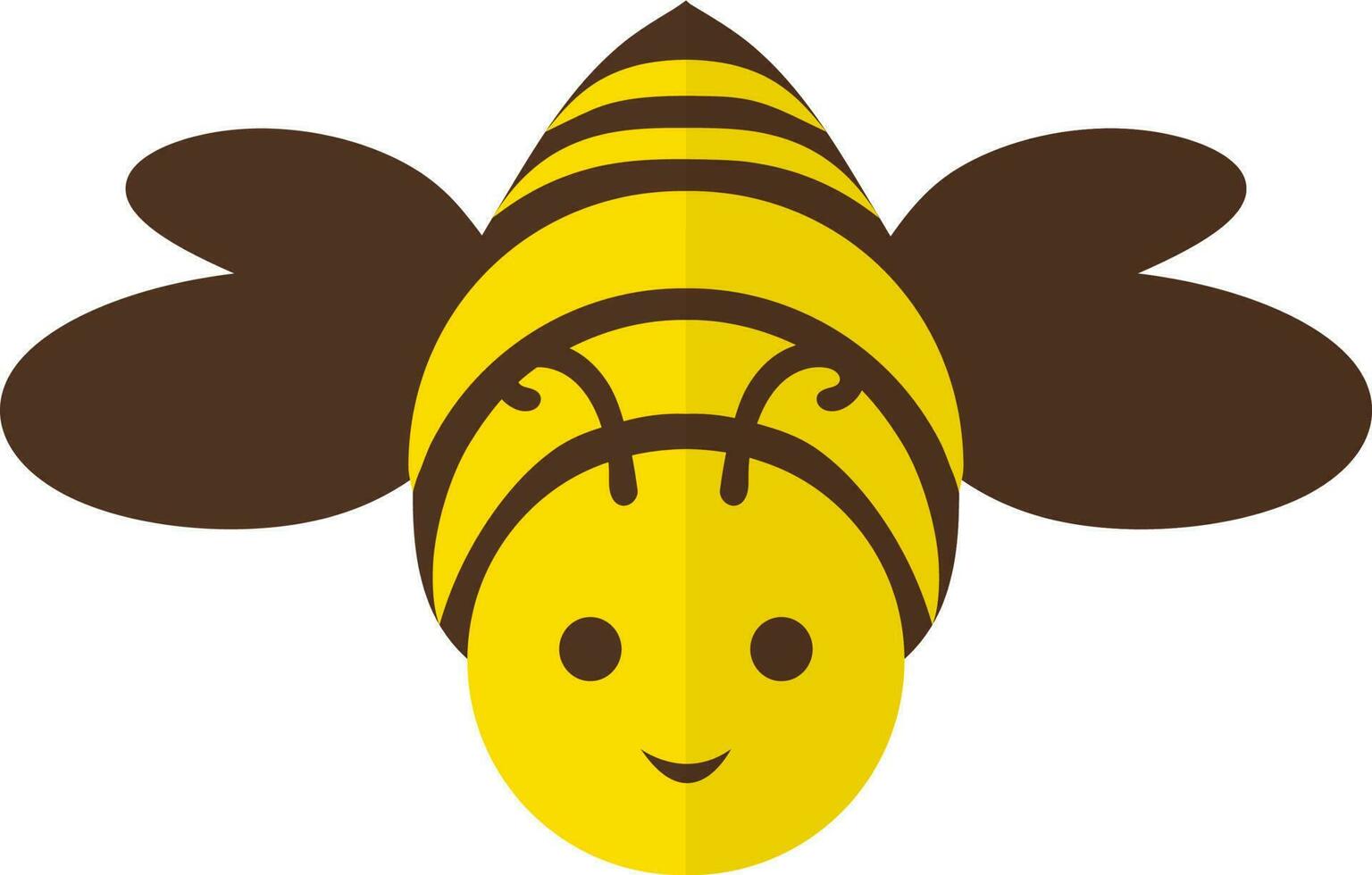 Illustration of cute honey bee with flying style in half shadow. vector