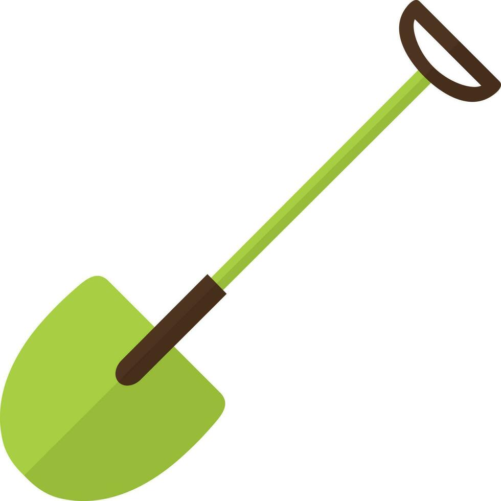 verde color de pala icono para trabajando en medio sombra. vector