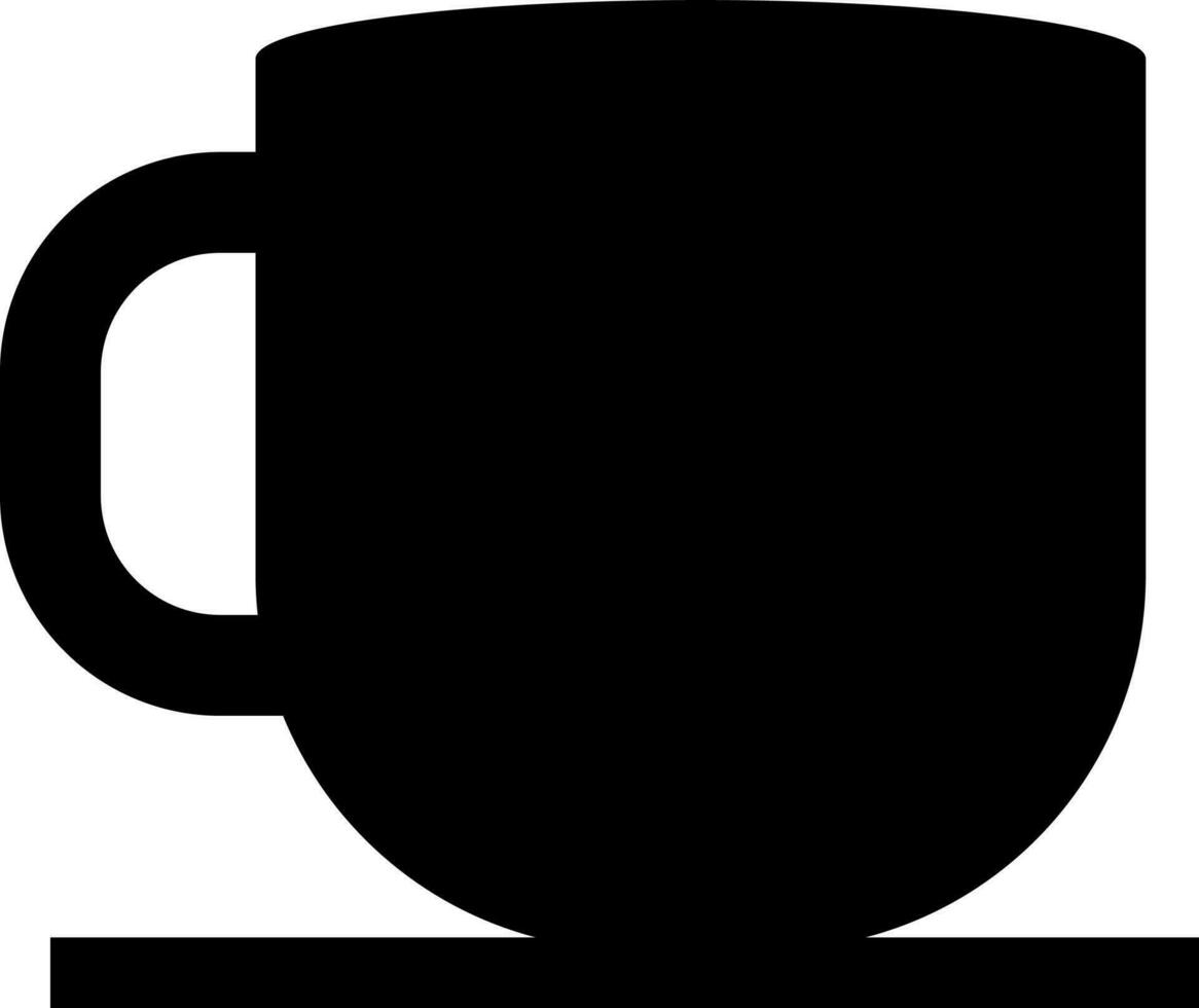 Illustration of flat cup in black color. vector