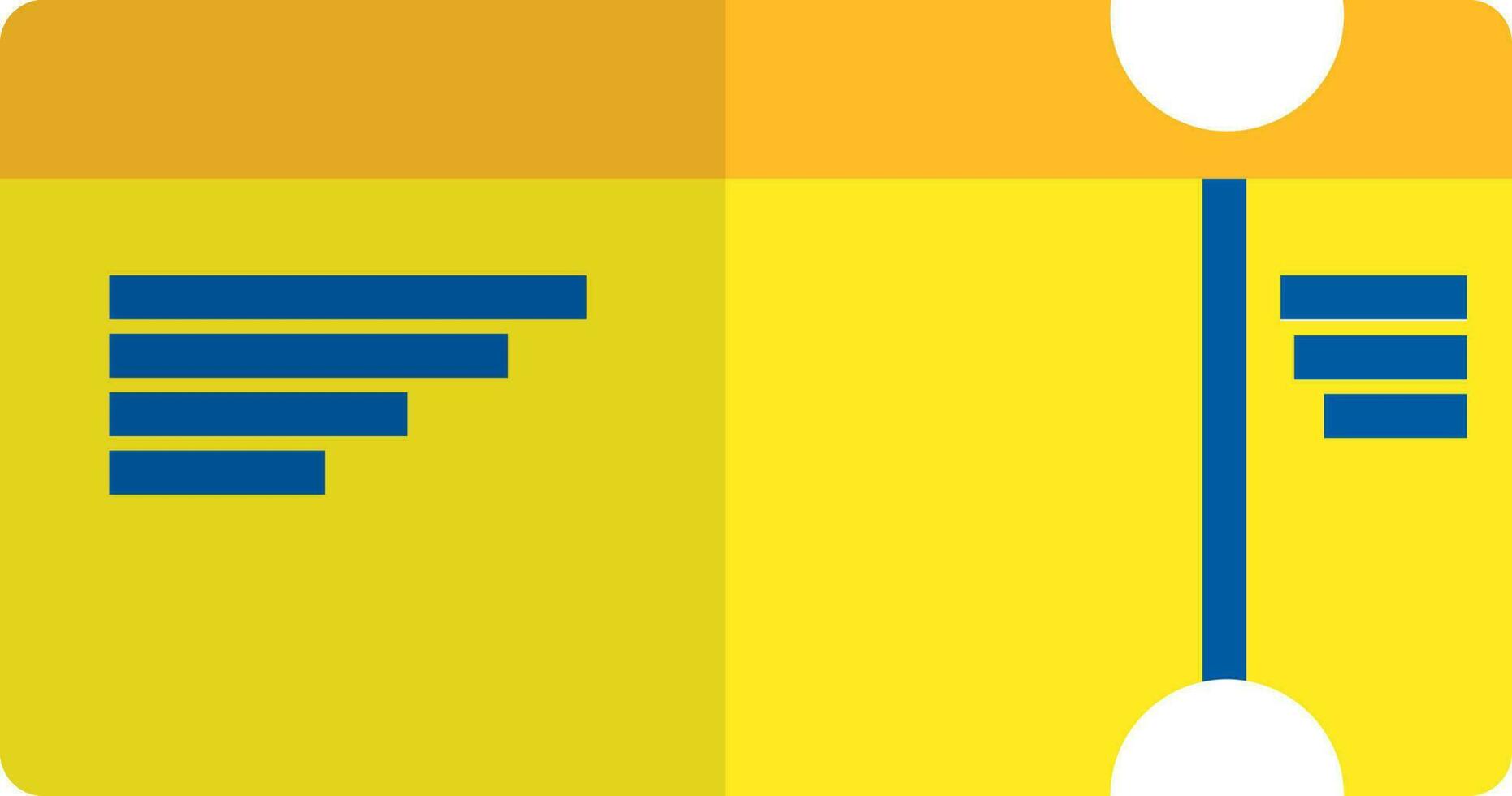 Illustration of airline ticket in flat style. vector