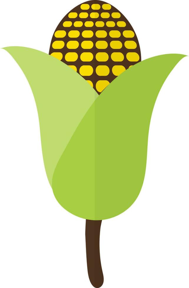 Illustration of corn icon with half cover style in half shadow. vector