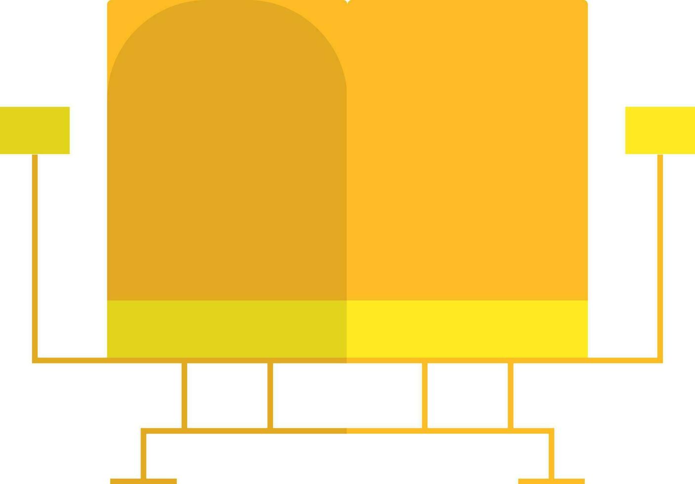 ilustración de silla en plano estilo con amarillo color. vector
