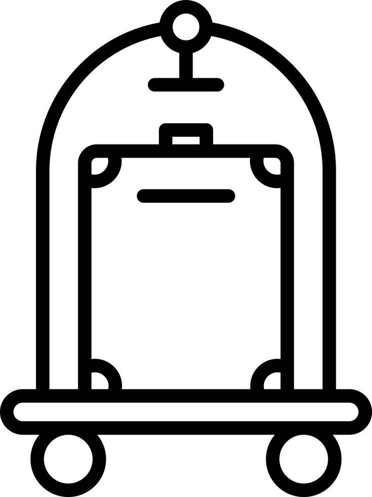 línea Arte ilustración de equipaje escáner icono o símbolo. vector