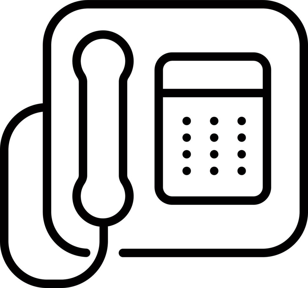 Line art illustration of phone icon. vector