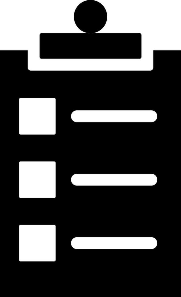Illustration of clipboard glyph icon. vector