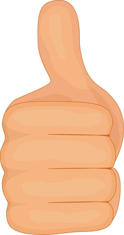 Hand thumb up sign or symbol. vector