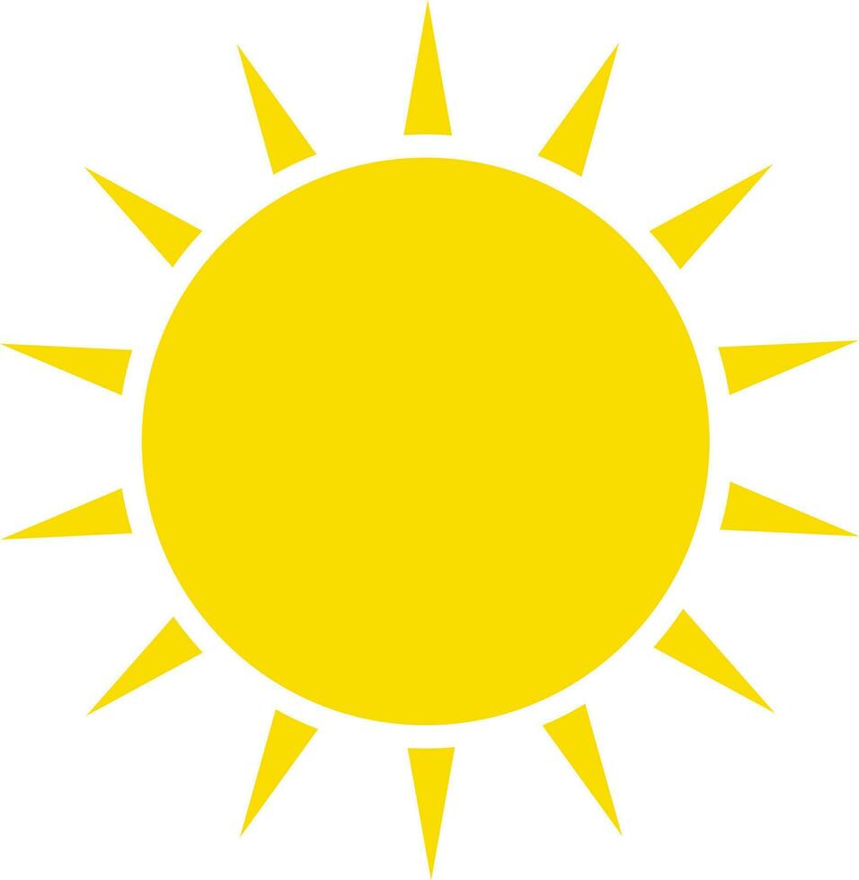 Yellow color of sun icon for light concept. vector
