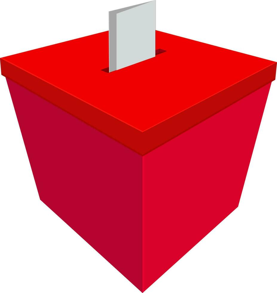 rojo votación caja con papel. vector