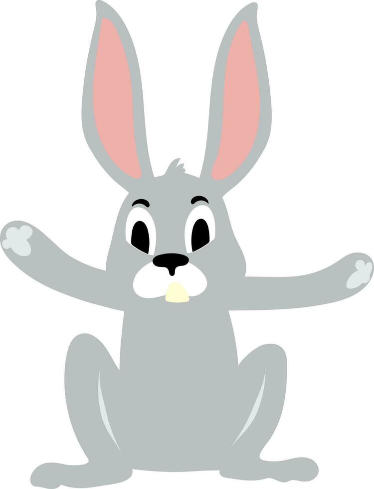 Cartoon character of rabbit in flat style. vector