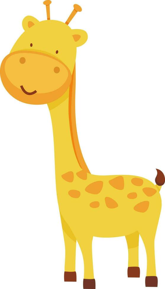 Young giraffe cartoon caharacter. vector