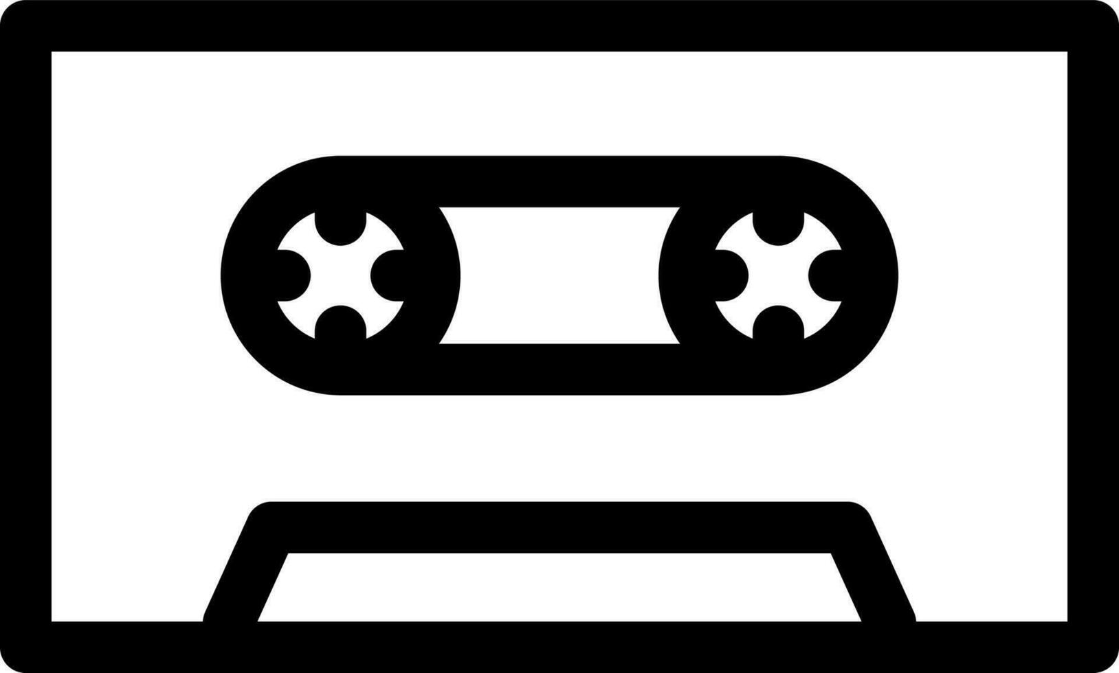 Line art illustration of cassette icon. vector
