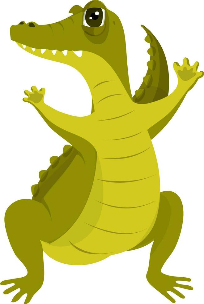 Cartoon character of dinosaur in flat style. vector