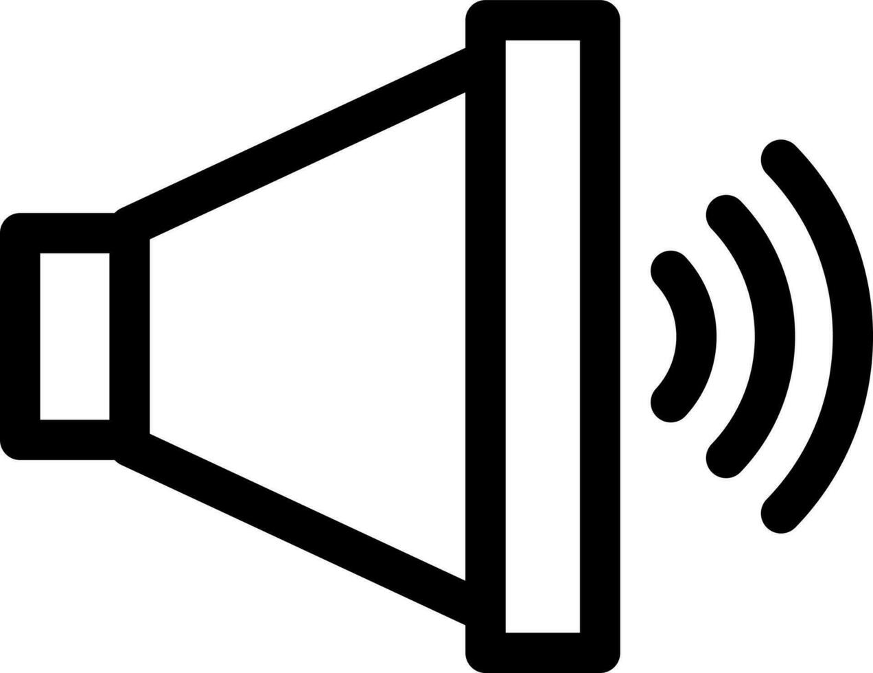 Volume icon or symbol in line art. vector