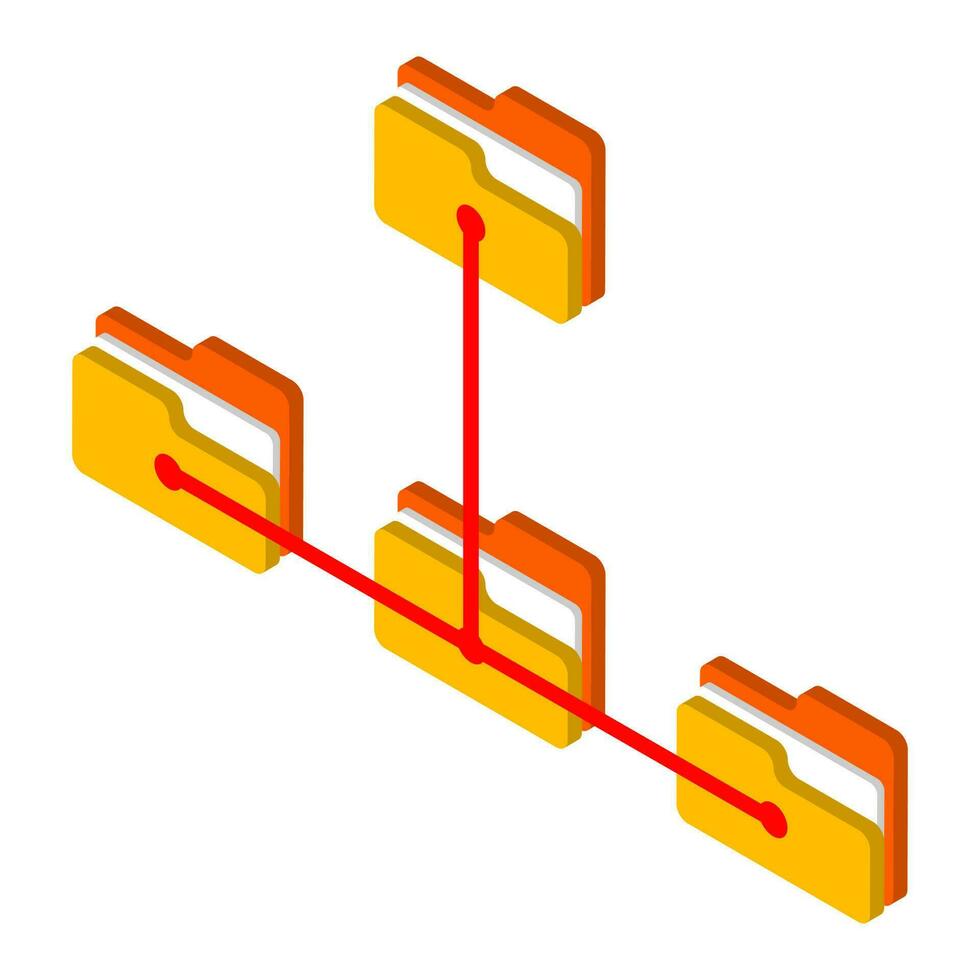 Isometric file sharing or networking icon. vector
