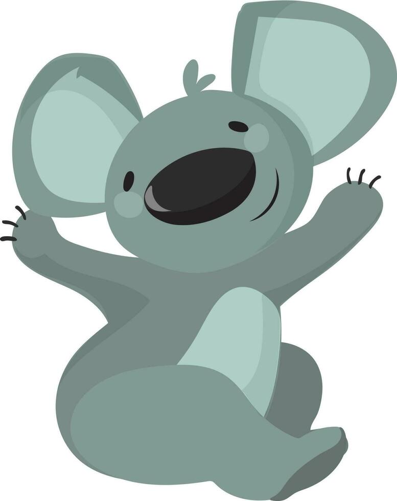 Cartoon character of cute rat. vector