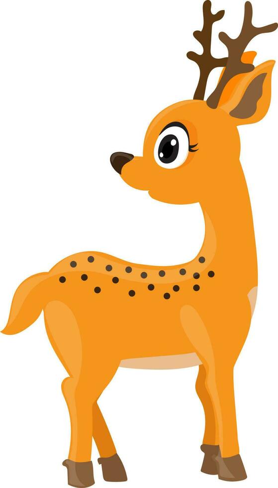 Flat illustration of a deer. vector