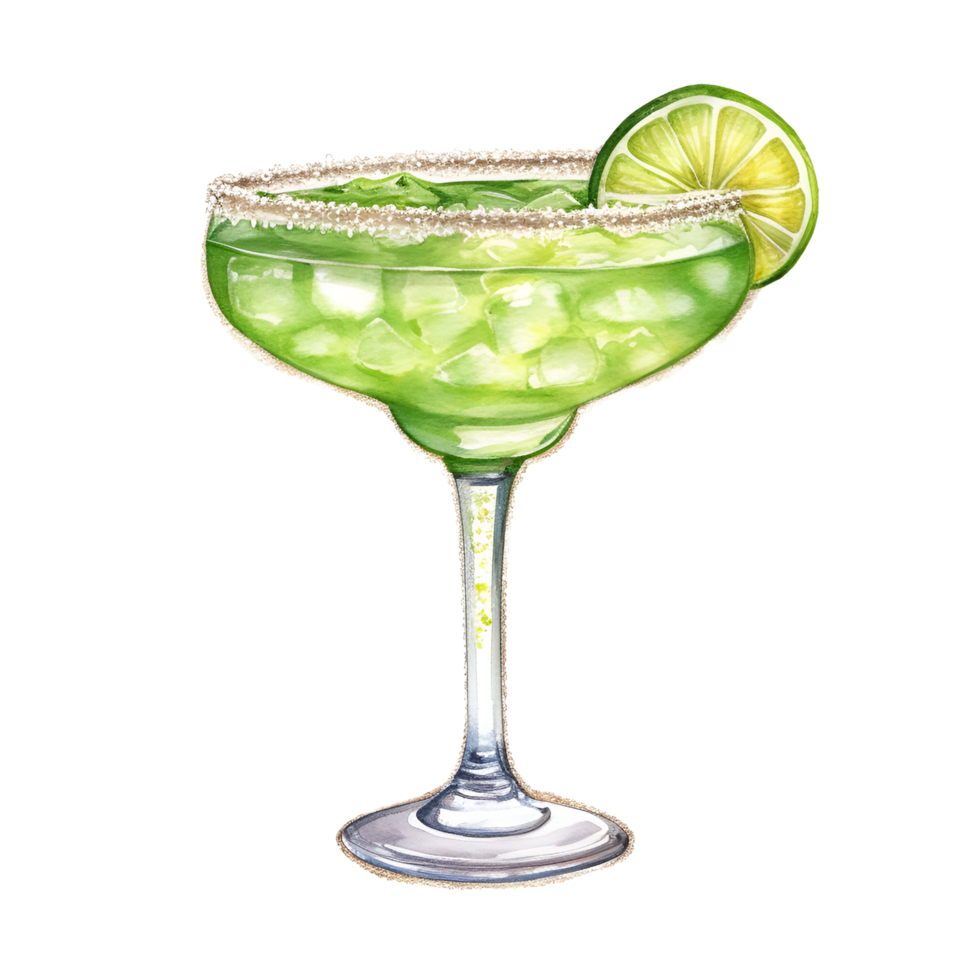 margarita cocktail vattenfärg ClipArt ai genererad png