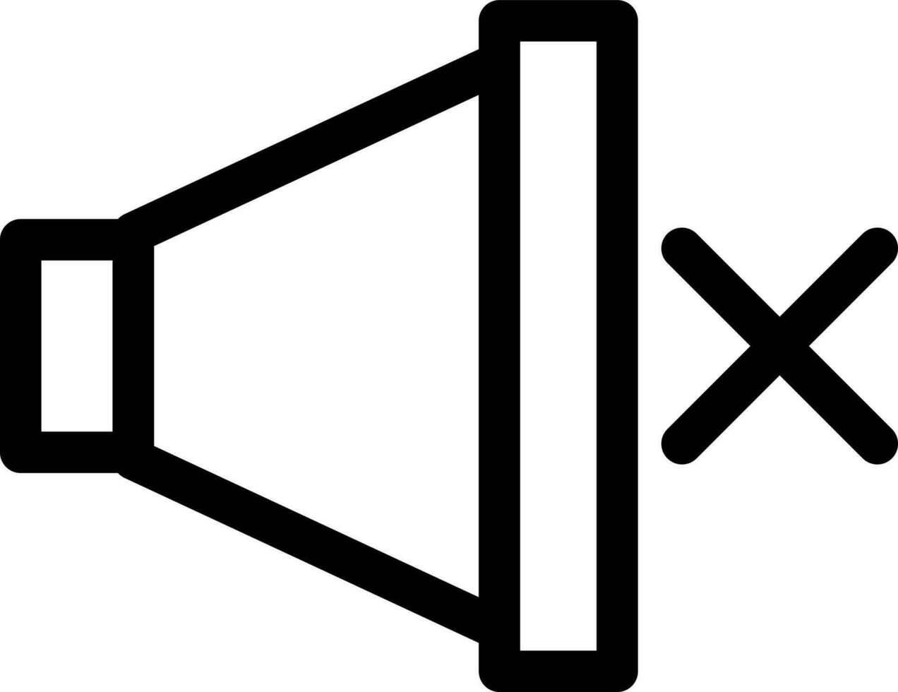 Mute or no sound icon in line art. vector