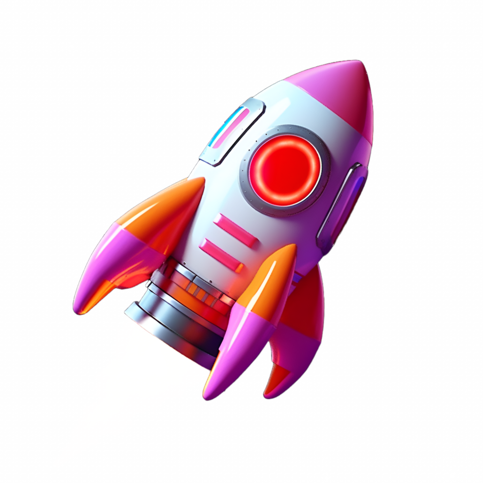 sedia a dondolo navicella spaziale 3d etichetta clipart ai generato png