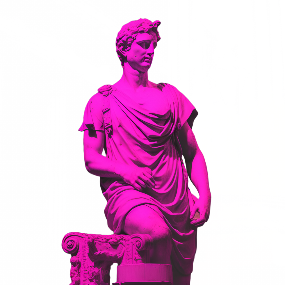 vaporwave statue Années 80 clipart ai généré png