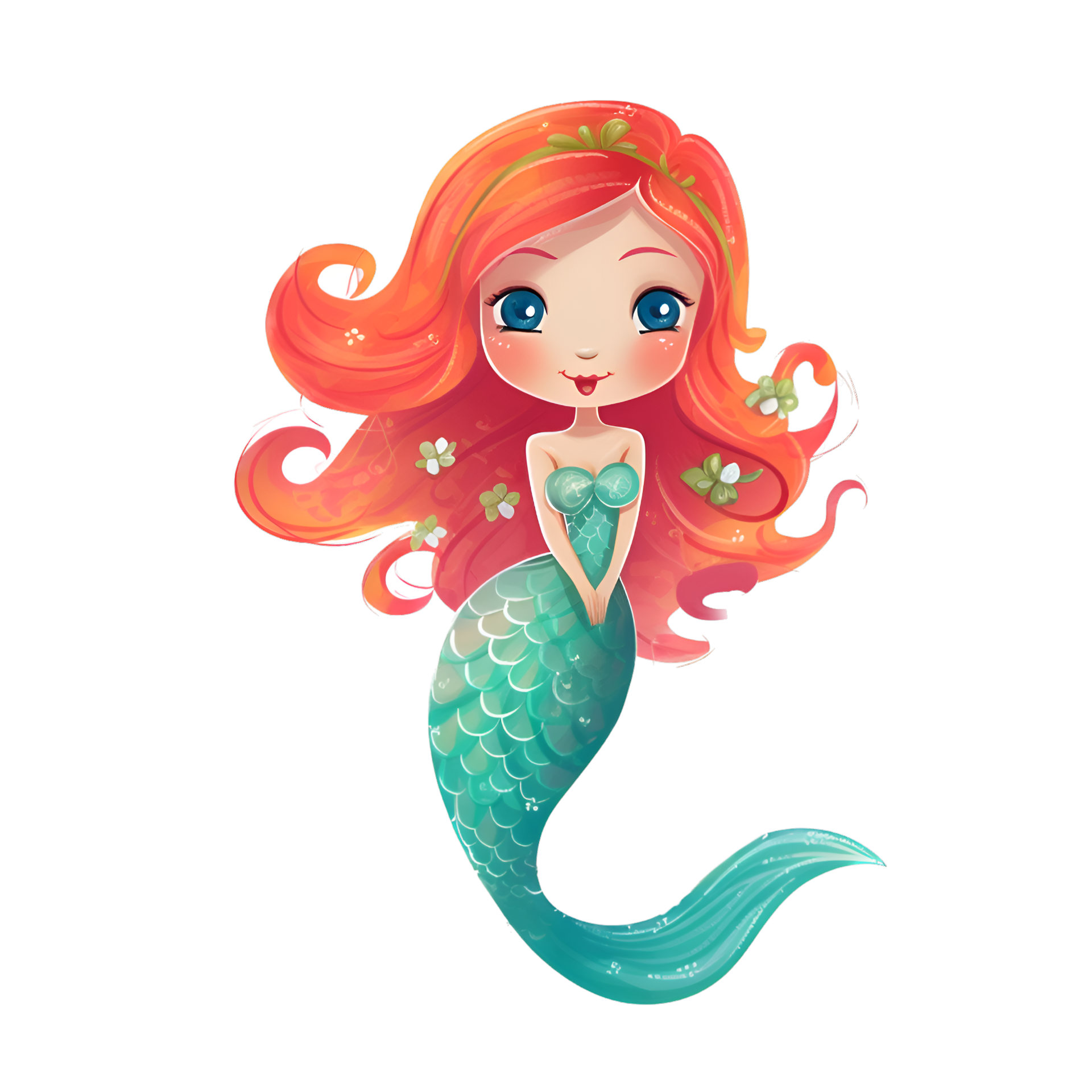 Mermaid Watercolor Clipart Ai Generated 24284395 Png