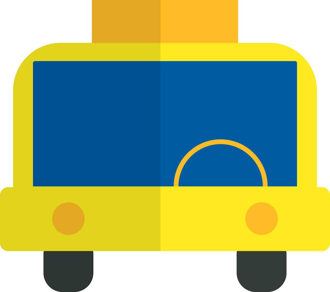 Flat style illustration of truck in yellow and blue color. vector