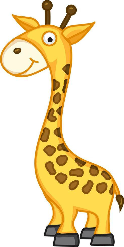 Caricature character of giraffe. vector