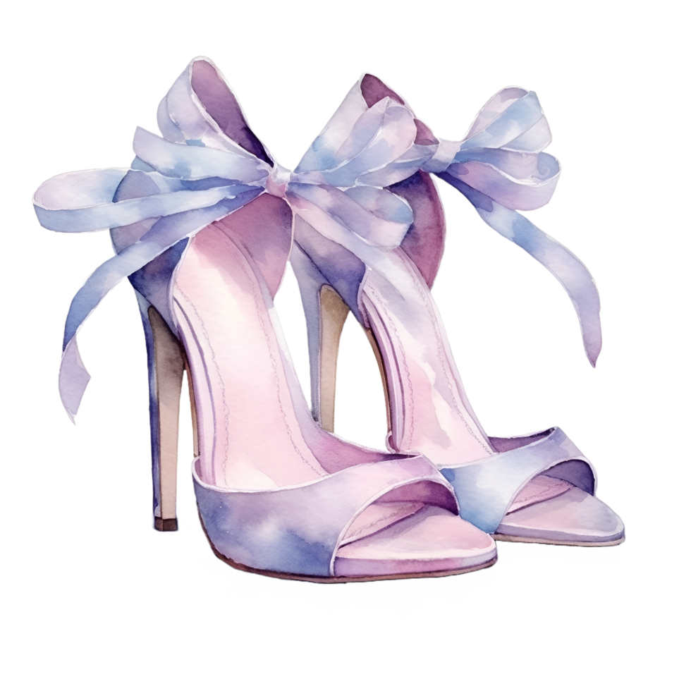 High Heel Sandals Watercolor Clipart AI Generated 24284410 PNG