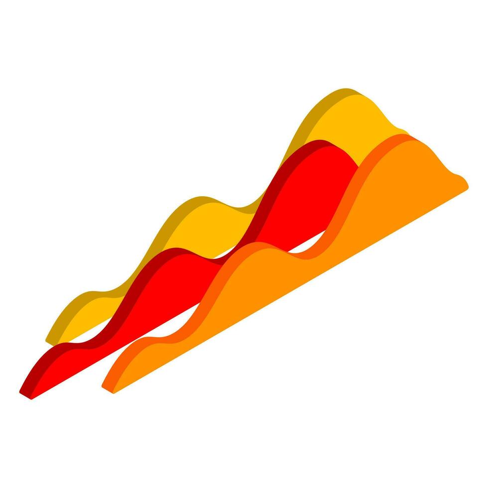 3D statistic wave infographi graph chart. vector