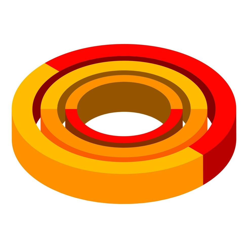 3D illustration of circular pie chart. vector