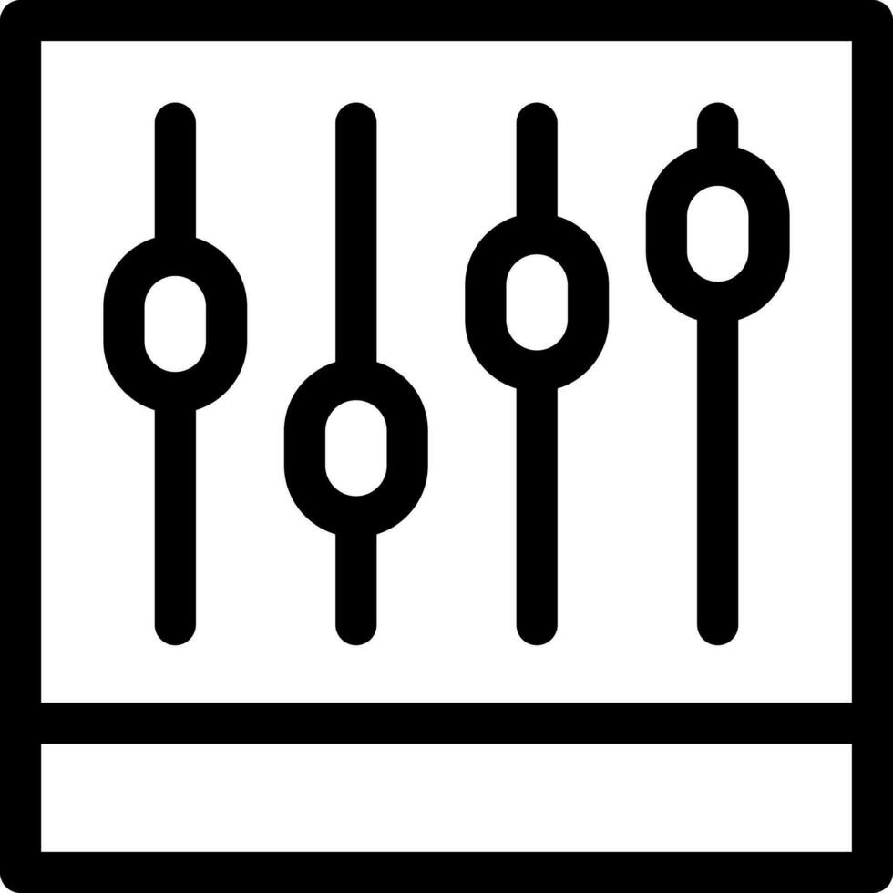 Sound Mixer or Equalizer icon in line art. vector