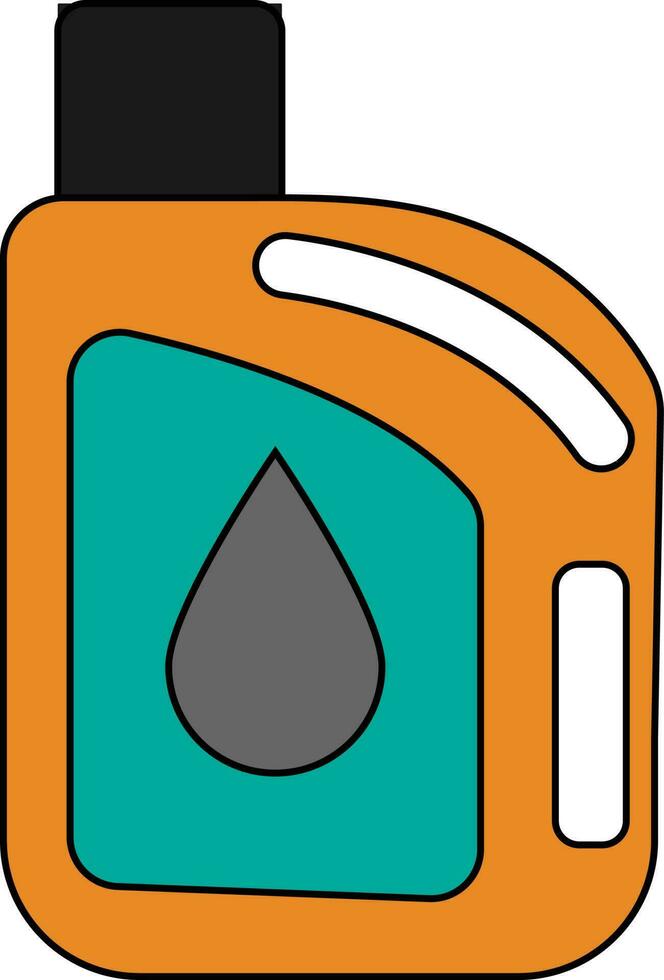 Illustration of jerrycan icon in orange and green color. vector
