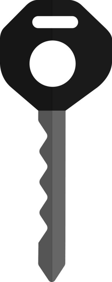 Grey and black key in flat style. vector