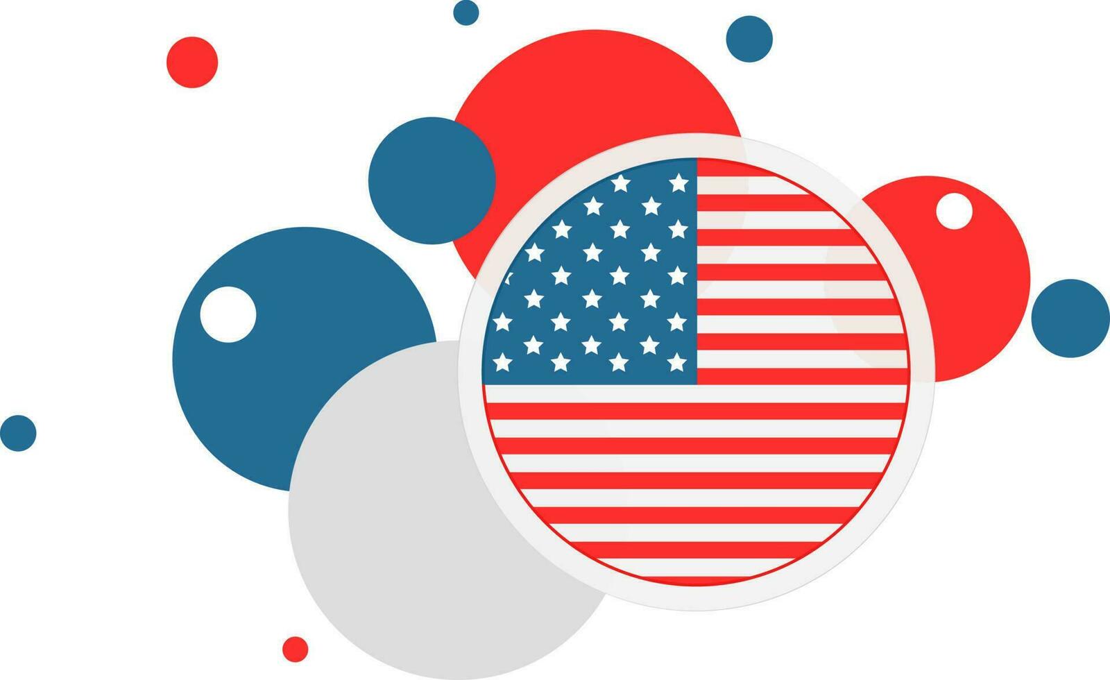 Abstract element in American Flag colors. vector