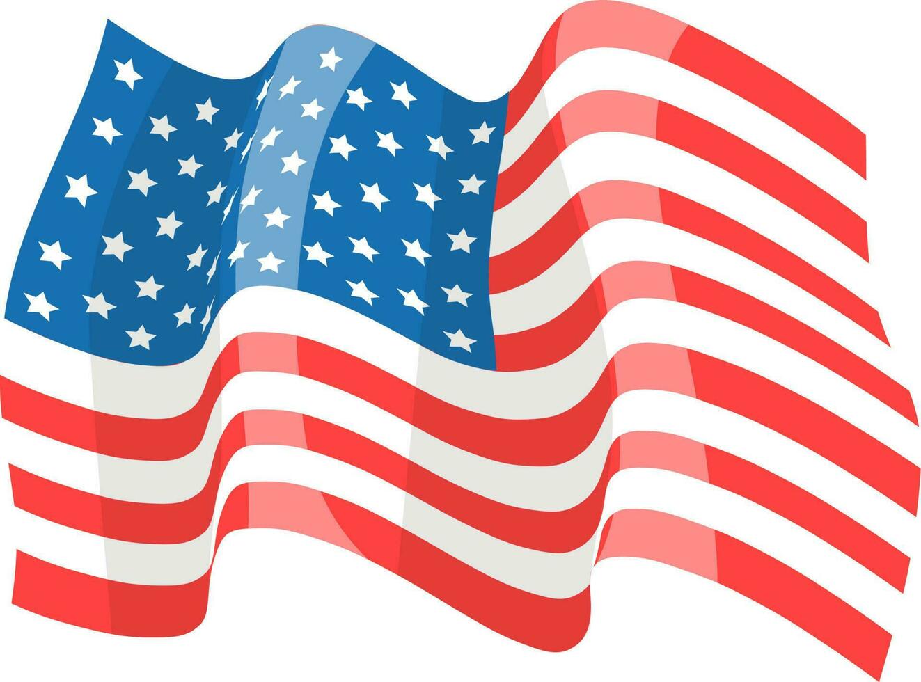 ondulación unido estados de America bandera. vector