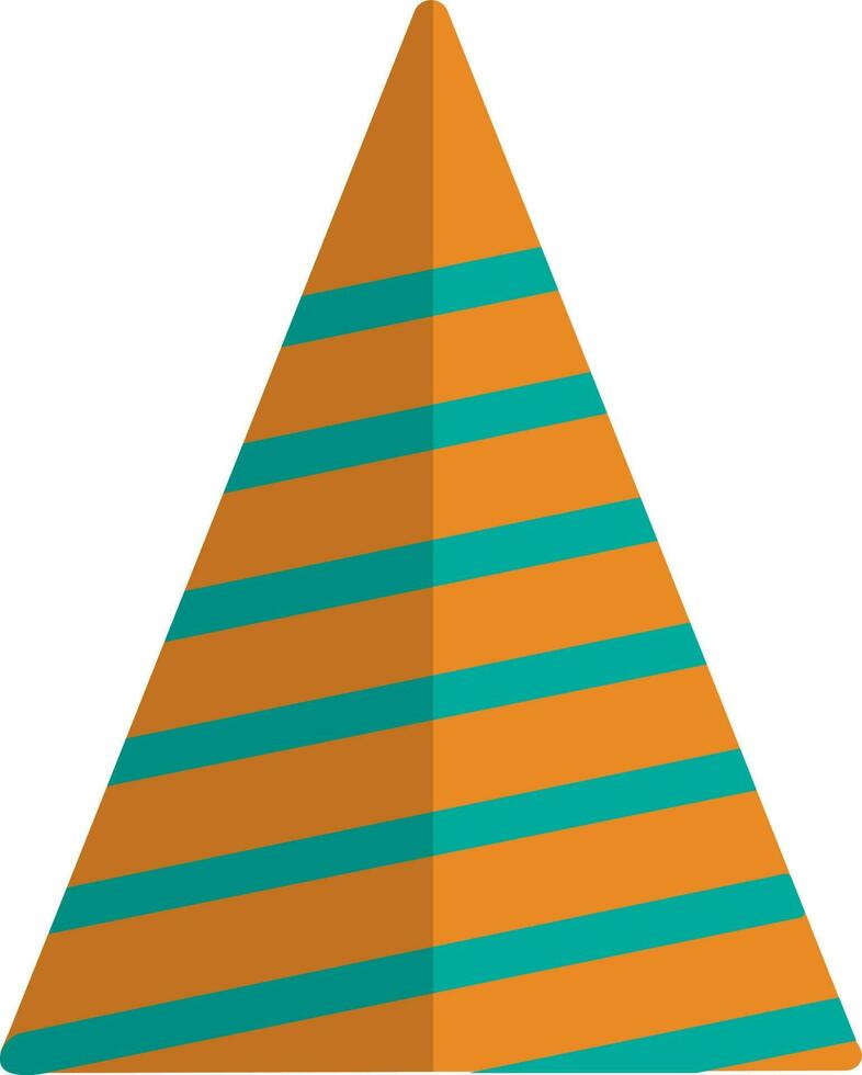 Green and yellow traffic cone. vector