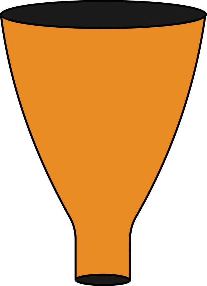 Illustration of orange funnel in black line art. vector