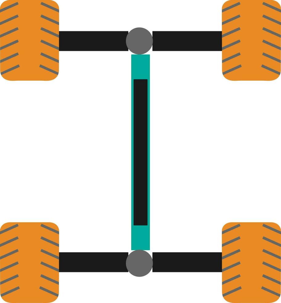 Chassis in orange and black color. vector