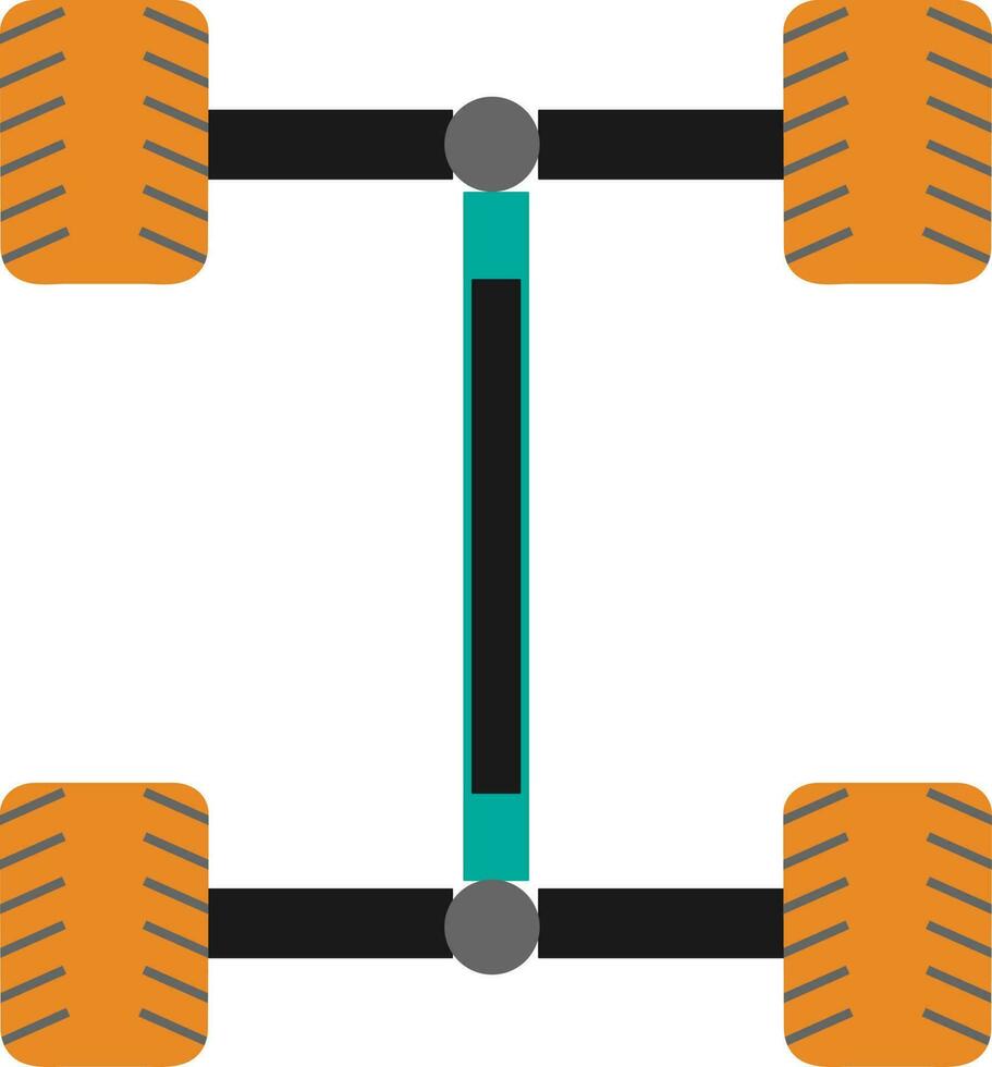 Chassis in orange and black color. vector