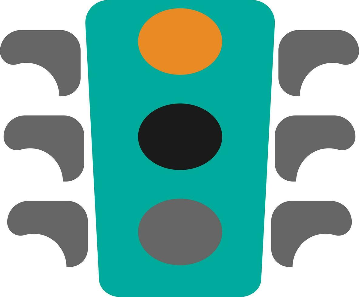 Green traffic light signal in flat style. vector