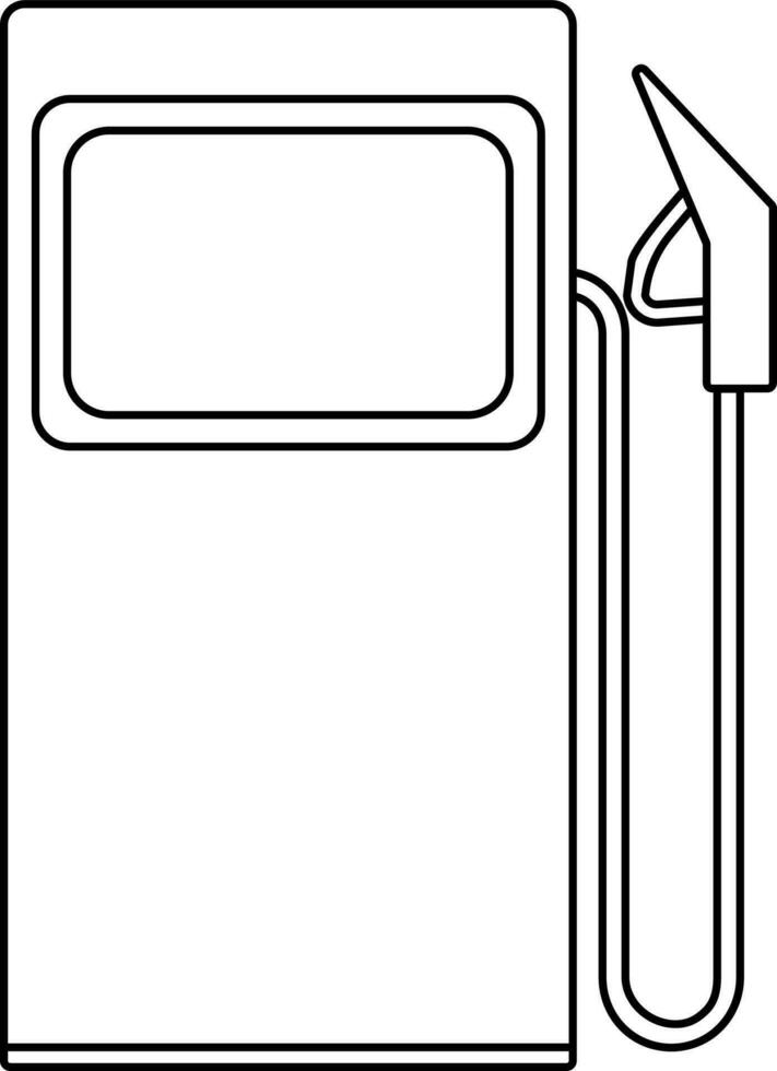 gasolina estación en negro línea Arte ilustración. vector