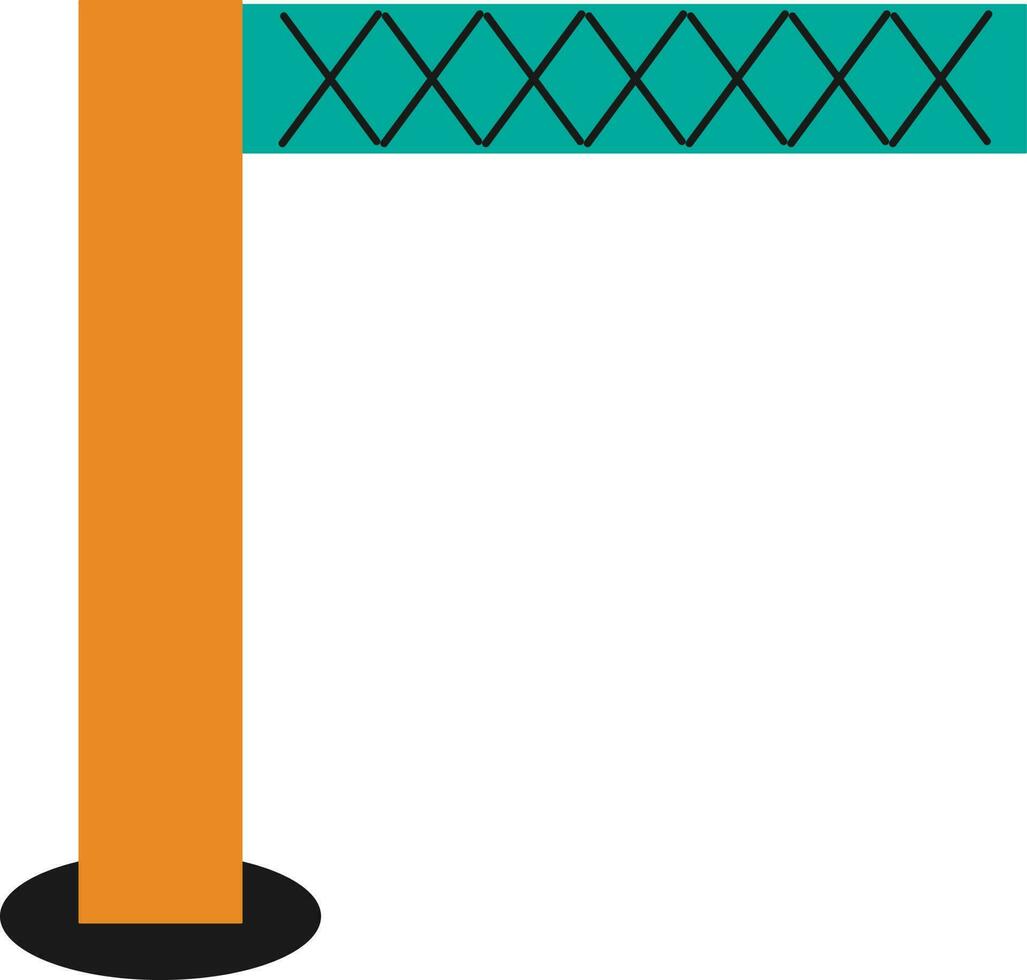 Parking barrier in orange and green color. vector