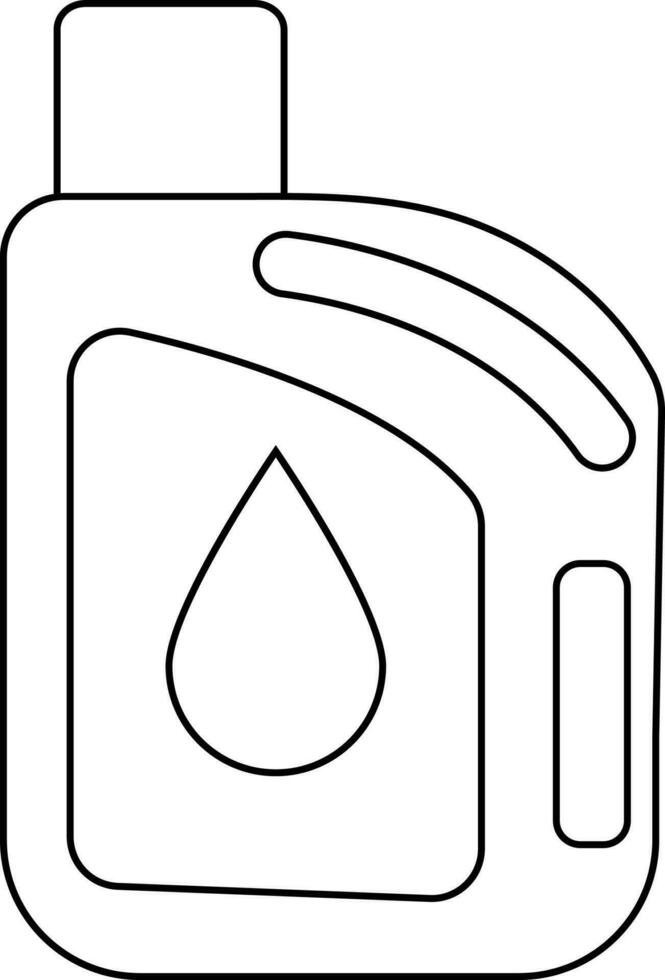 Black line art illustration of a oil jerrycan. vector