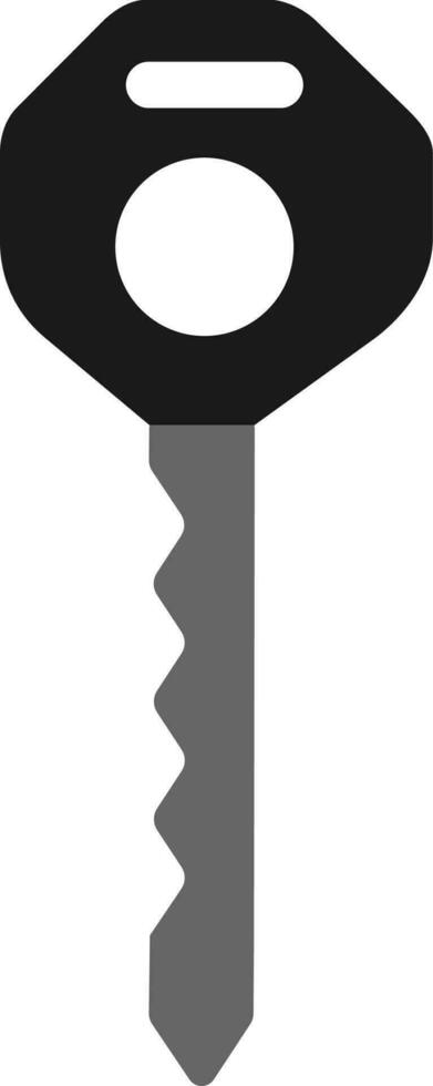 Black and grey key icon. vector