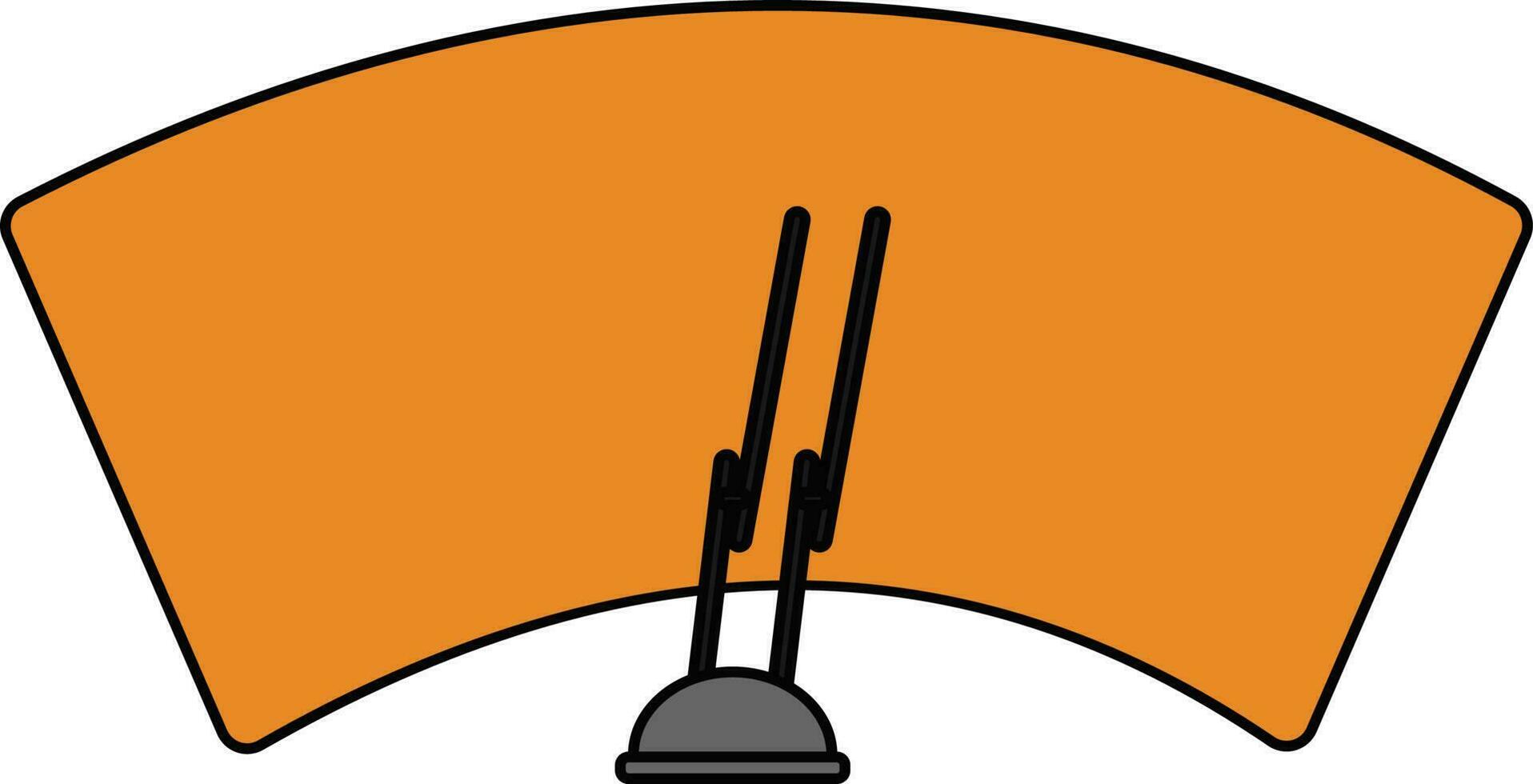Orange and black windshield wiper in flat style. vector